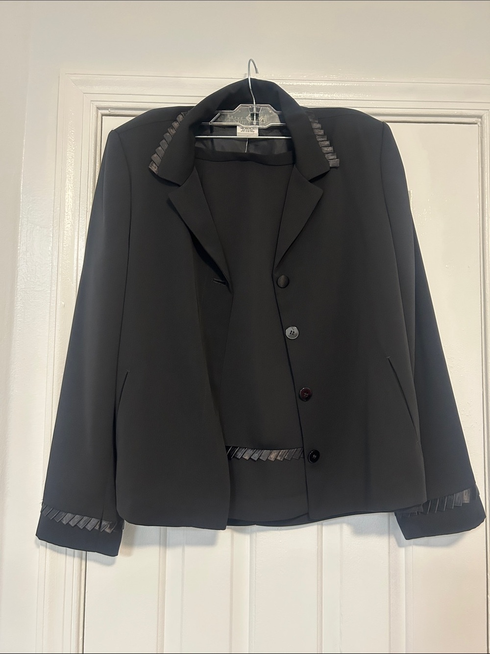Harve Benard Black Women's suit with Trim Detail